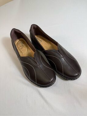 Clarks Collection Loafers Womens 11 Brown Leather Slip On Comfort